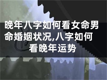 晚年八字如何看女命男命婚姻状况,八字如何看晚年运势