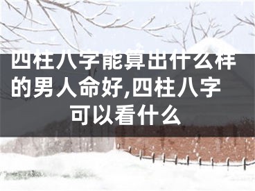 四柱八字能算出什么样的男人命好,四柱八字可以看什么