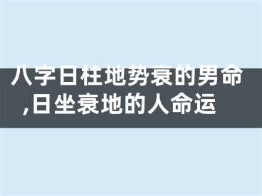 八字日柱地势衰的男命,日坐衰地的人命运