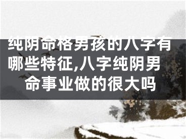 纯阴命格男孩的八字有哪些特征,八字纯阴男命事业做的很大吗