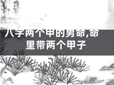 八字两个甲的男命,命里带两个甲子