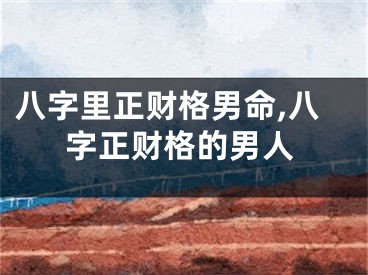 八字里正财格男命,八字正财格的男人