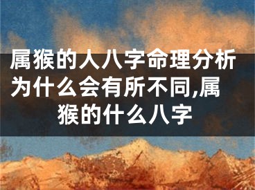 属猴的人八字命理分析为什么会有所不同,属猴的什么八字