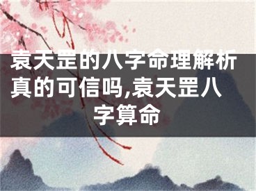 袁天罡的八字命理解析真的可信吗,袁天罡八字算命
