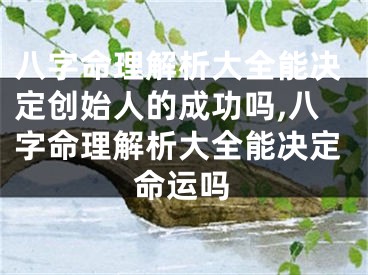 八字命理解析大全能决定创始人的成功吗,八字命理解析大全能决定命运吗