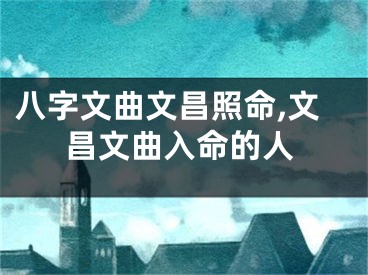 八字文曲文昌照命,文昌文曲入命的人