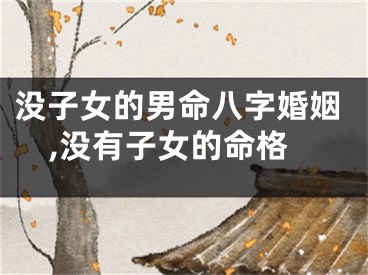 没子女的男命八字婚姻,没有子女的命格