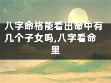 八字命格能看出命中有几个子女吗,八字看命里