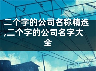 二个字的公司名称精选,二个字的公司名字大全