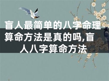 盲人最简单的八字命理算命方法是真的吗,盲人八字算命方法