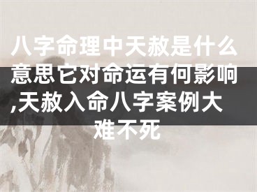 八字命理中天赦是什么意思它对命运有何影响,天赦入命八字案例大难不死