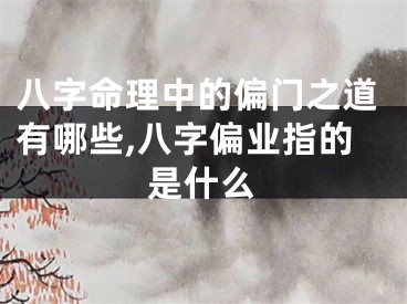 八字命理中的偏门之道有哪些,八字偏业指的是什么