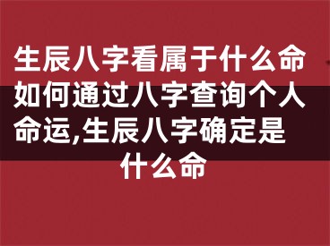 生辰八字看属于什么命如何通过八字查询个人命运,生辰八字确定是什么命