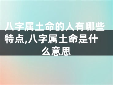 八字属土命的人有哪些特点,八字属土命是什么意思