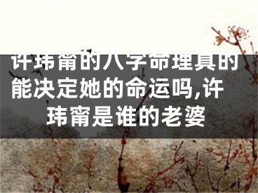 许玮甯的八字命理真的能决定她的命运吗,许玮甯是谁的老婆