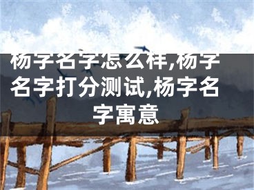 杨字名字怎么样,杨字名字打分测试,杨字名字寓意