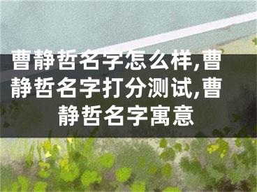 曹静哲名字怎么样,曹静哲名字打分测试,曹静哲名字寓意