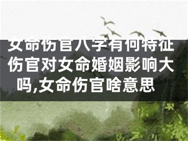 女命伤官八字有何特征伤官对女命婚姻影响大吗,女命伤官啥意思