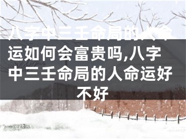 八字中三壬命局的人命运如何会富贵吗,八字中三壬命局的人命运好不好