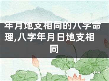 年月地支相同的八字命理,八字年月日地支相同