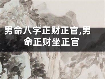 男命八字正财正官,男命正财坐正官