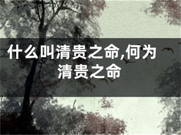 什么叫清贵之命,何为清贵之命