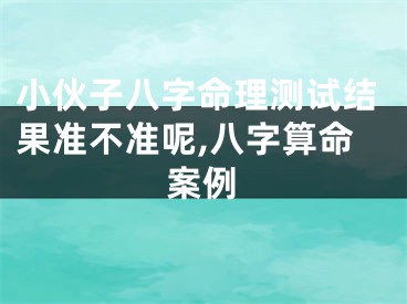 小伙子八字命理测试结果准不准呢,八字算命案例