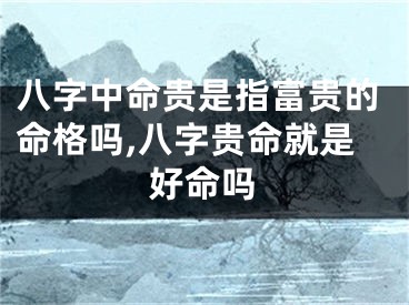 八字中命贵是指富贵的命格吗,八字贵命就是好命吗