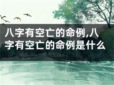 八字有空亡的命例,八字有空亡的命例是什么