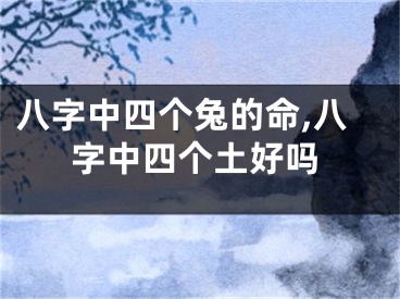 八字中四个兔的命,八字中四个土好吗