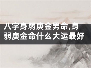 八字身弱庚金男命,身弱庚金命什么大运最好
