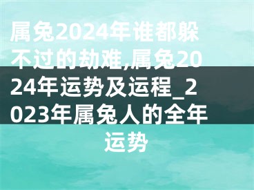 属兔2024年谁都躲不过的劫难,属兔2024年运势及运程_2023年属兔人的全年运势