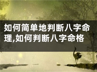 如何简单地判断八字命理,如何判断八字命格
