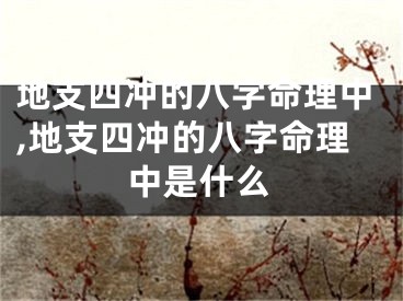 地支四冲的八字命理中,地支四冲的八字命理中是什么