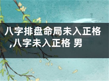 八字排盘命局未入正格,八字未入正格 男