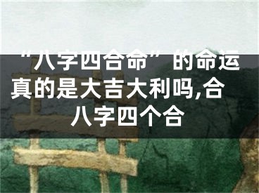 “八字四合命”的命运真的是大吉大利吗,合八字四个合