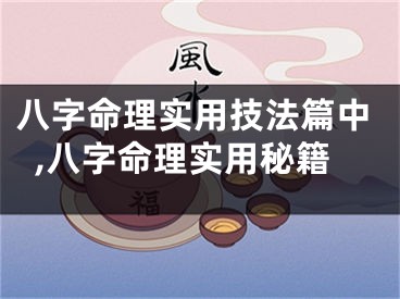 八字命理实用技法篇中,八字命理实用秘籍