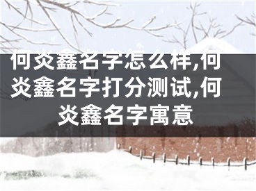 何炎鑫名字怎么样,何炎鑫名字打分测试,何炎鑫名字寓意