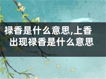 禄香是什么意思,上香出现禄香是什么意思