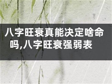 八字旺衰真能决定啥命吗,八字旺衰强弱表