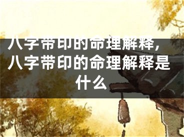 八字带印的命理解释,八字带印的命理解释是什么