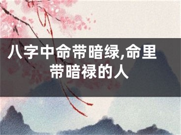 八字中命带暗绿,命里带暗禄的人
