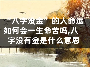 “八字没金”的人命运如何会一生命苦吗,八字没有金是什么意思
