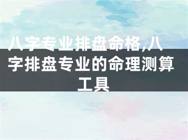 八字专业排盘命格,八字排盘专业的命理测算工具