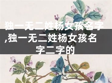 独一无二姓杨女孩名字,独一无二姓杨女孩名字二字的
