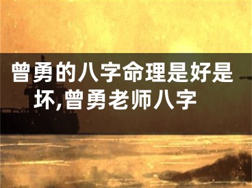 曾勇的八字命理是好是坏,曾勇老师八字