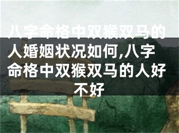 八字命格中双猴双马的人婚姻状况如何,八字命格中双猴双马的人好不好