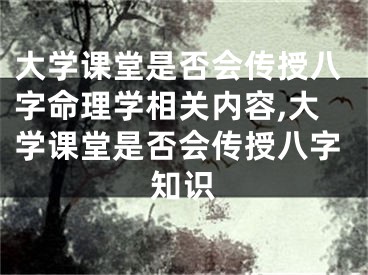 大学课堂是否会传授八字命理学相关内容,大学课堂是否会传授八字知识