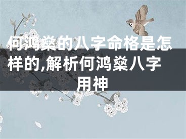 何鸿燊的八字命格是怎样的,解析何鸿燊八字用神
