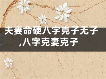 夫妻命硬八字克子无子,八字克妻克子